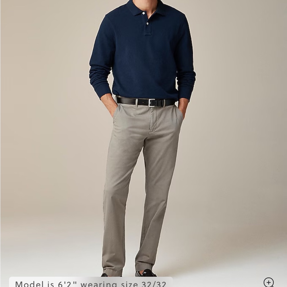J CREW  770 Straight Chino Pant 35 x 32 Mushroom
